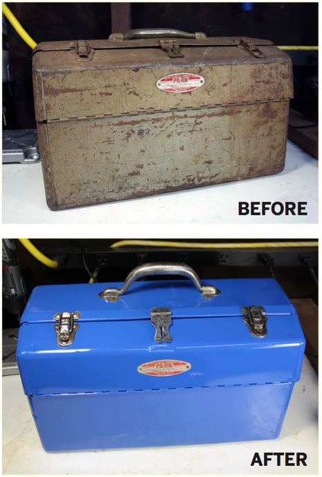 repaint an old metal tool box|old metal toolbox repair.